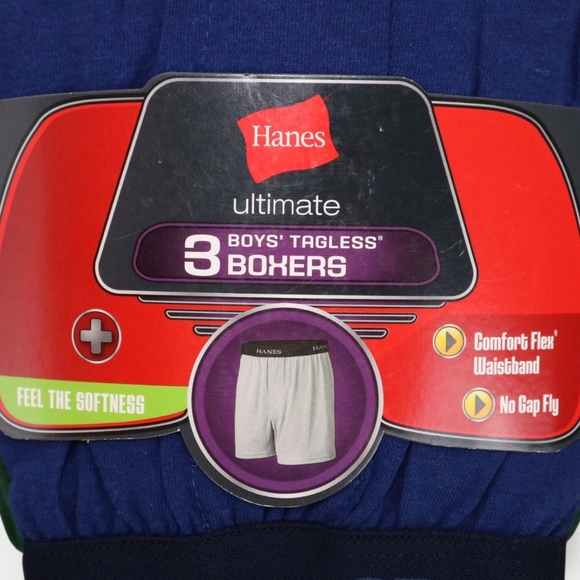 2014 Hanes Ultimate Boys 3Pk Tagless Boxer Briefs XL Retro NWT No Gap Fly - Picture 4 of 6